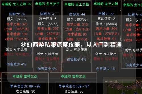 夢(mèng)幻西游私服深度攻略，從入門到精通